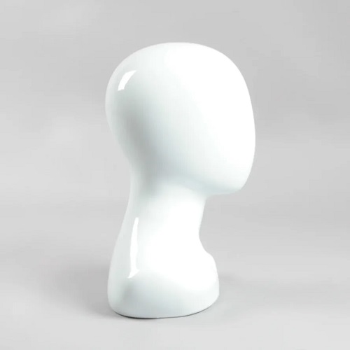 Манекен женской головы без лица Высота: 370 мм Обхват: 535 мм Цвет: белый глянец фото 2