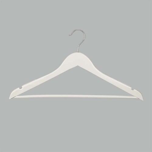 Плечики деревянные для одежды с круглым крючком C30N-T150W(бел/хром)