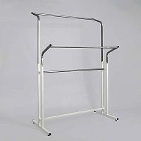 Стойка вешало напольное двойное для одежды, белый/металлик М-ТВ-105(бел/мет)