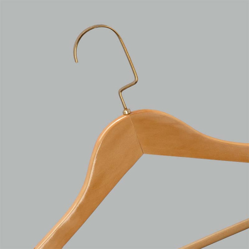 Плечики для одежды, деревянные, с перекладиной C30N/1-C33XX(светл/зол) фото 2