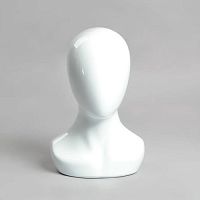 Манекен женской головы без лица Высота: 370 мм Обхват: 535 мм Цвет: белый глянец