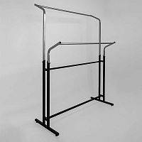 Стойка вешало напольное двойное для одежды, черный/металлик М-ТВ-105(черн/мет)