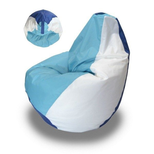 Кресло - мешок Груша оксфорд Сине-бело-голубое