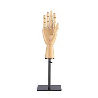 Манекен руки (деревянный) Высота: 450 мм Подставка: 150х130 мм Цвет: светлое дерево