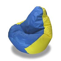 Кресло - мешок Груша оксфорд Желто-голубое