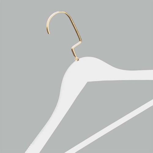 Плечики деревянные с плоским крючком, белый/золото C30N/1-T150W(бел/зол) фото 2