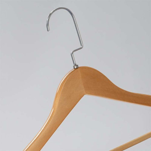 Плечики для одежды, деревянные, с перекладиной C30N/1-C33XX(светл/хром) фото 2