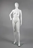 Манекен женский ростовой без лица, белый глянец Рост: 1750 мм