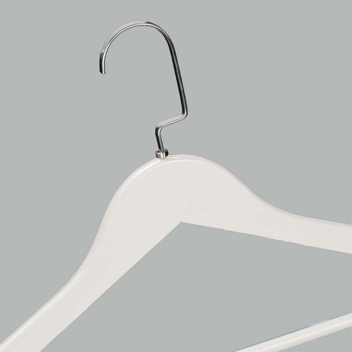 Плечики деревянные с плоским крючком, белый/хром C30N/1-T150W(бел/хром) фото 2