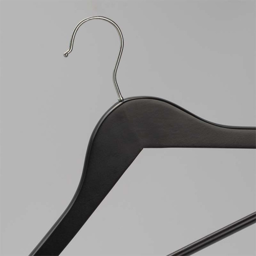 Плечики деревянные для одежды с круглым крючком C30N-T150B(черн/хром) фото 2